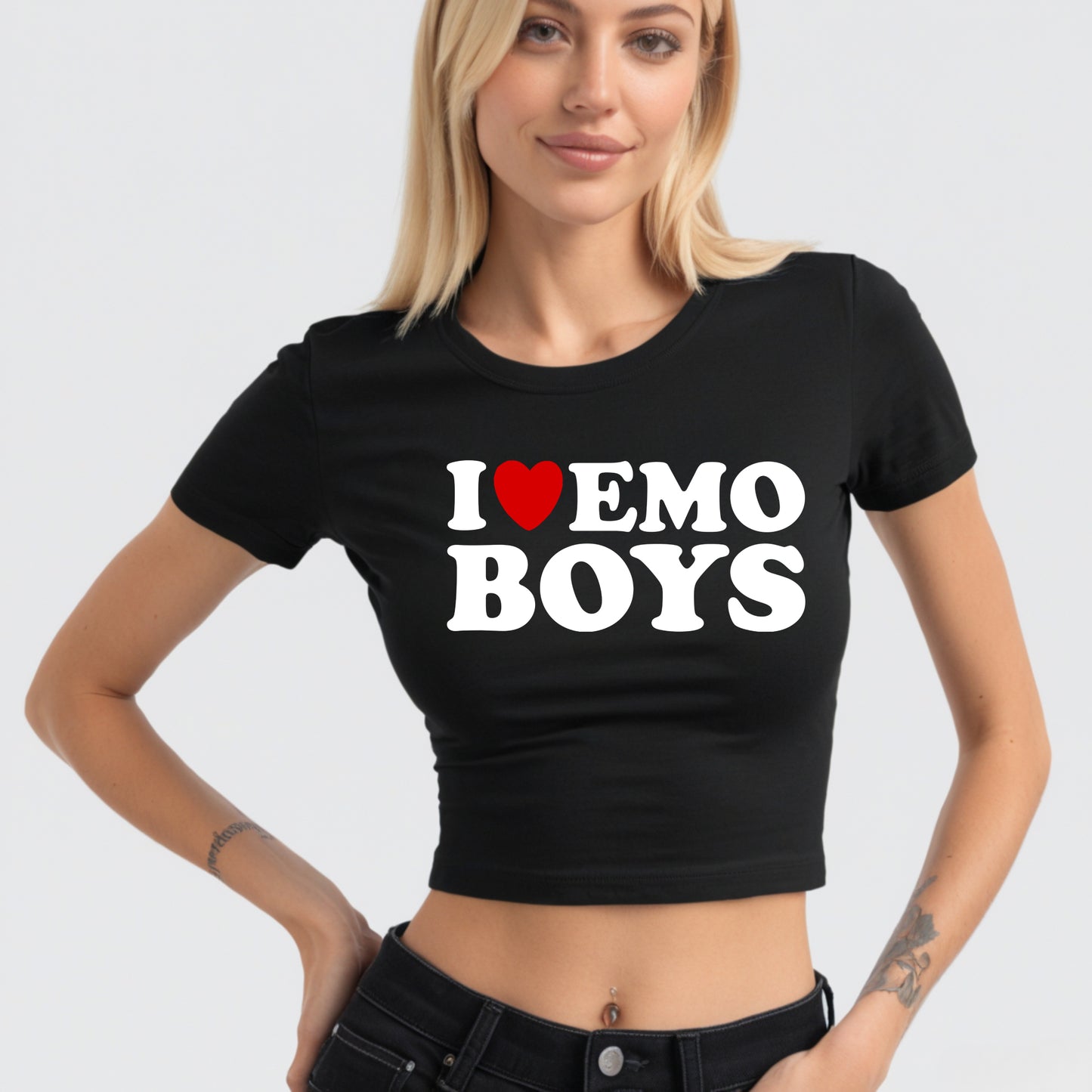 I <3 Emo Boys {Crop Top}